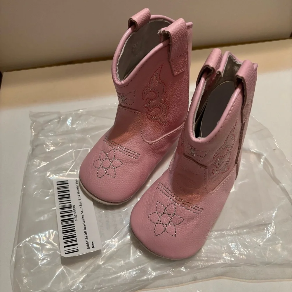 Mamtakon Leather Soft Soled Baby Cowgirl Boots 6-12m